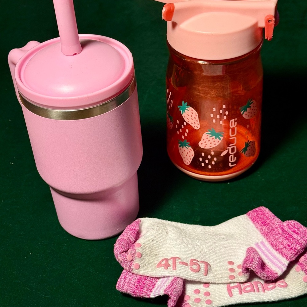 Toddler Kids Water Bottle & Socks Bundle
